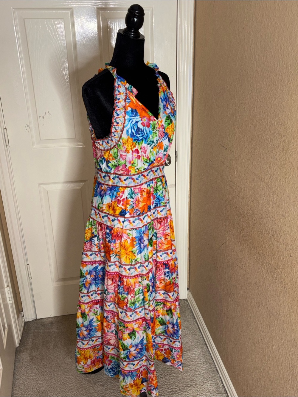 Miriam Voile Dress Ivory by Hale Bob Size Medium - Picture 6 of 10